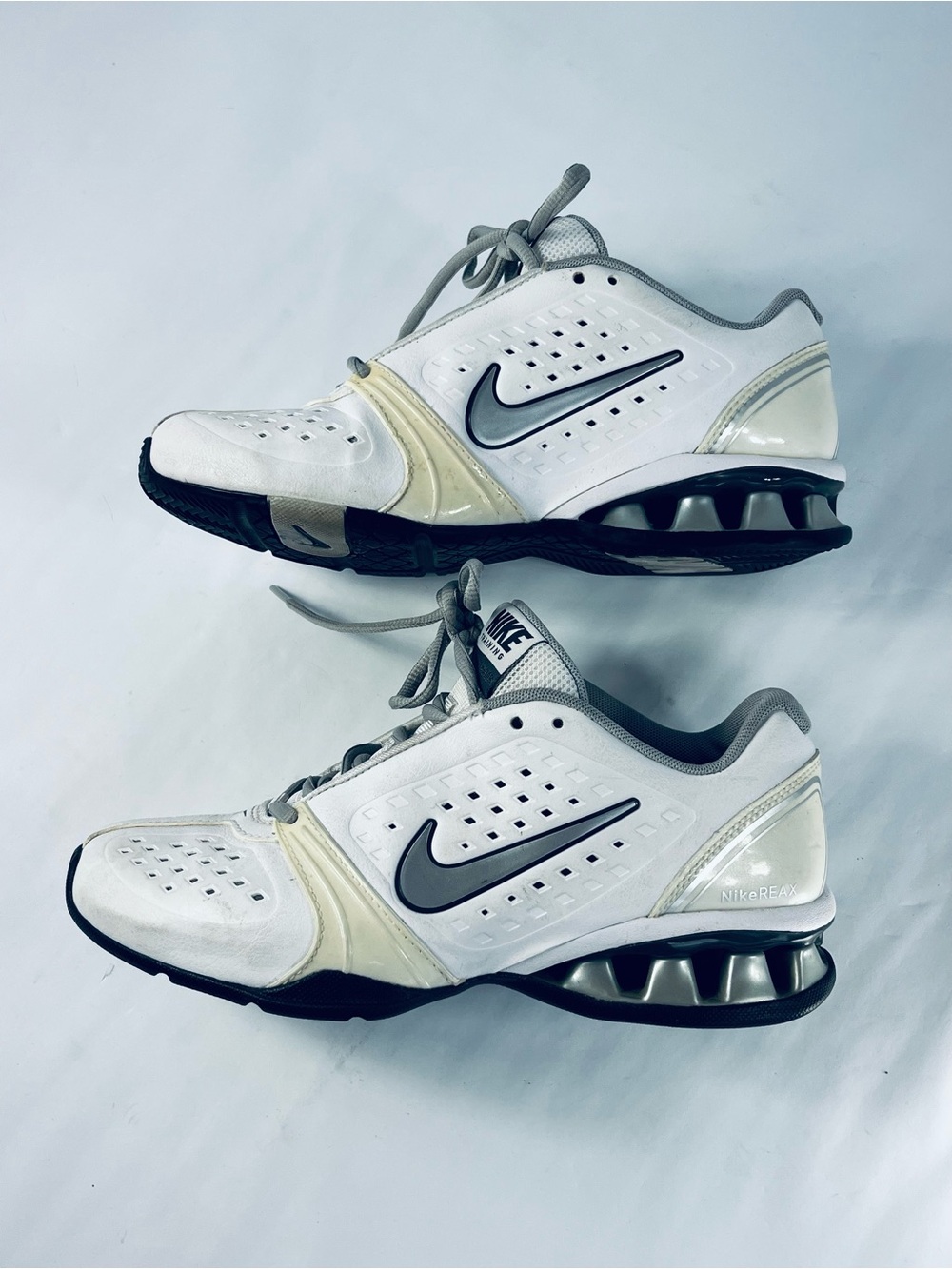 Nike Training Reax Running Shoes #415355-103 White Grey Women’s Size:7 Sneakers